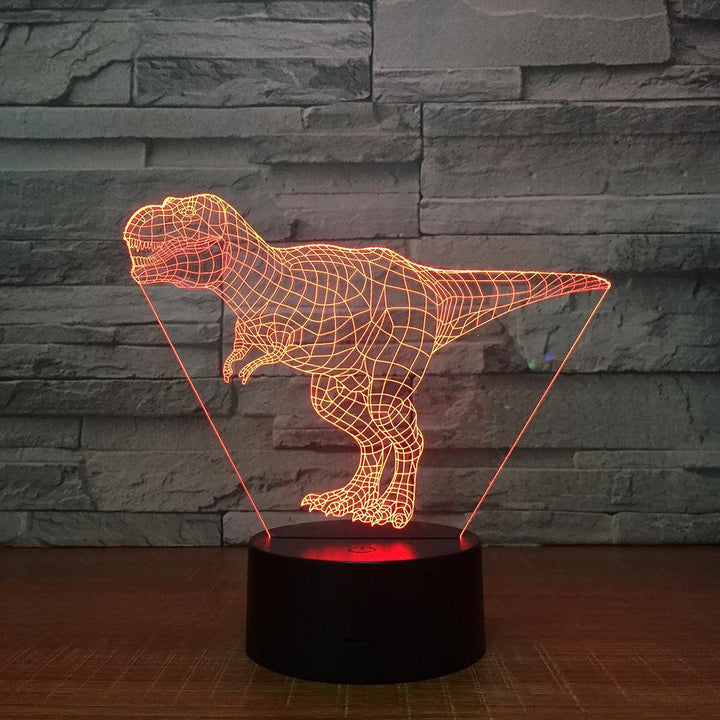 Tyrannosaurus Rex Dinosaur (1) - 3D Optical Illusion Lamp - carve-craftworks-llc