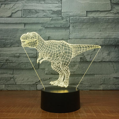 Tyrannosaurus Rex Dinosaur (1) - 3D Optical Illusion Lamp - carve-craftworks-llc