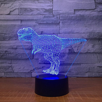 Tyrannosaurus Rex Dinosaur (1) - 3D Optical Illusion Lamp - carve-craftworks-llc
