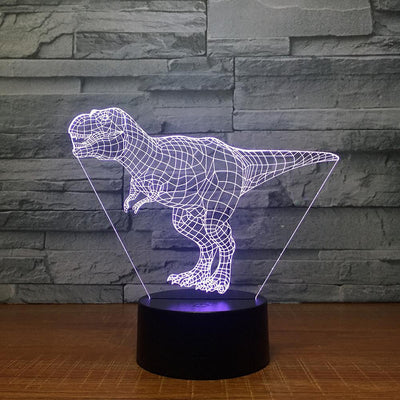 Tyrannosaurus Rex Dinosaur (1) - 3D Optical Illusion Lamp - carve-craftworks-llc