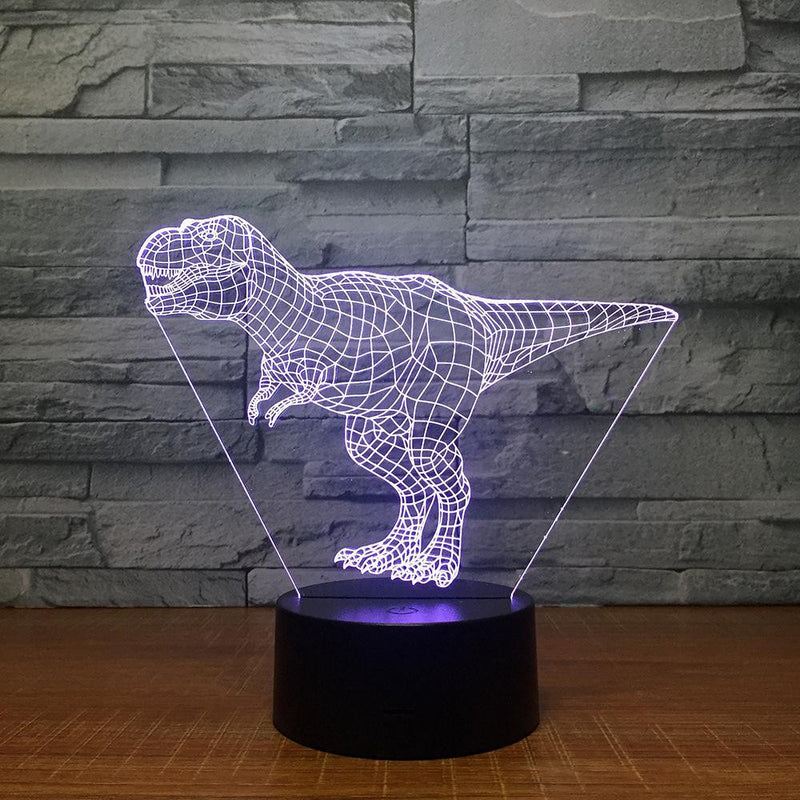 Tyrannosaurus Rex Dinosaur (1) - 3D Optical Illusion Lamp - carve-craftworks-llc