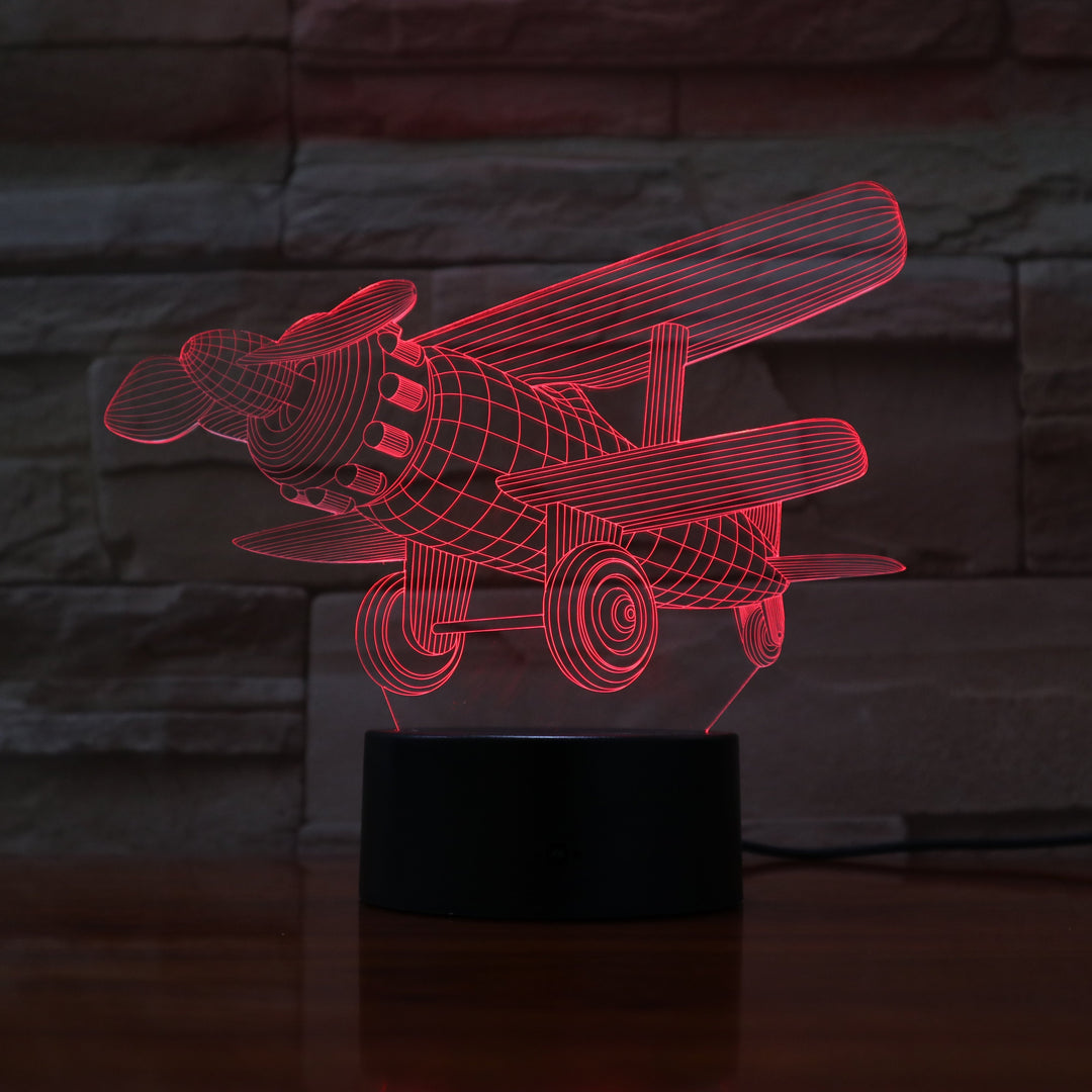 Plane - 3D Optical Illusion Lamp - carve-craftworks-llc