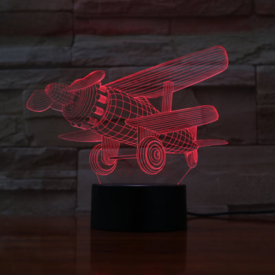 Plane - 3D Optical Illusion Lamp - carve-craftworks-llc