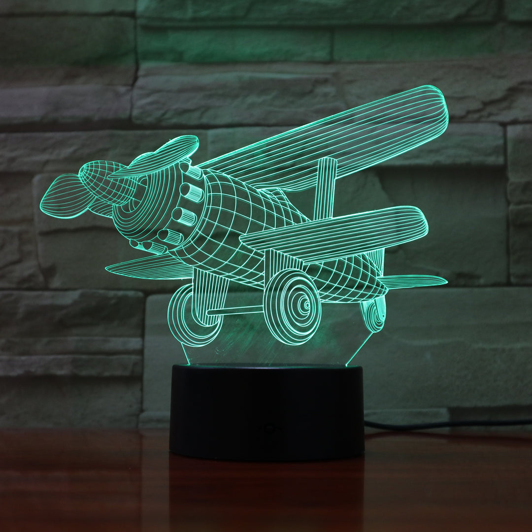 Plane - 3D Optical Illusion Lamp - carve-craftworks-llc
