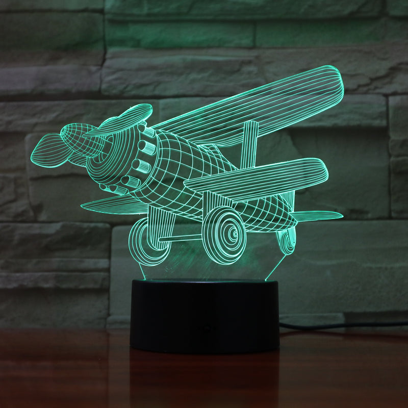 Plane - 3D Optical Illusion Lamp - carve-craftworks-llc