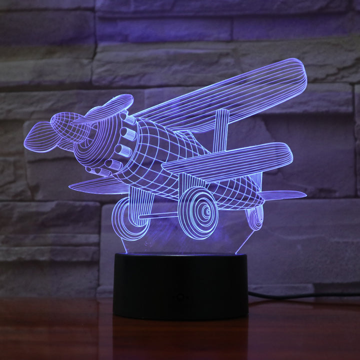 Plane - 3D Optical Illusion Lamp - carve-craftworks-llc