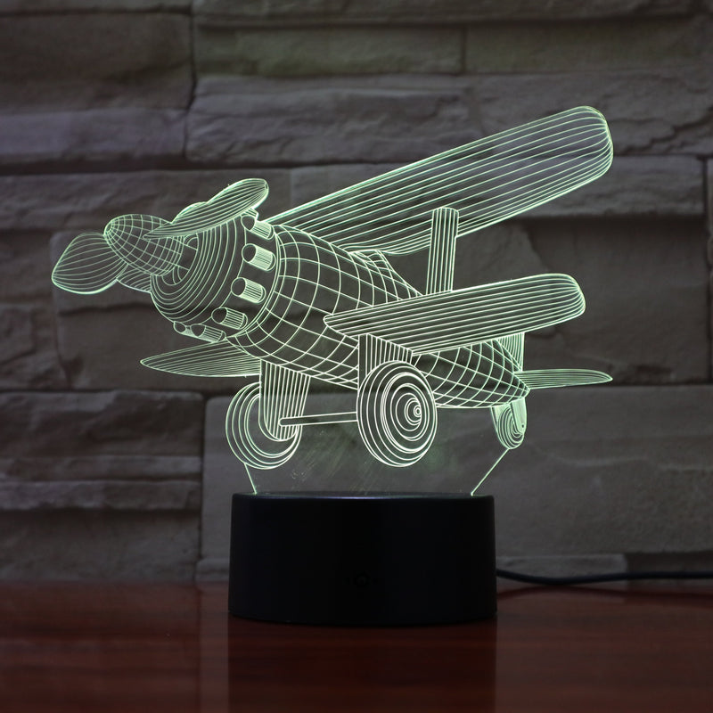Plane - 3D Optical Illusion Lamp - carve-craftworks-llc