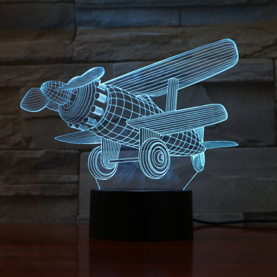 Plane - 3D Optical Illusion Lamp - carve-craftworks-llc