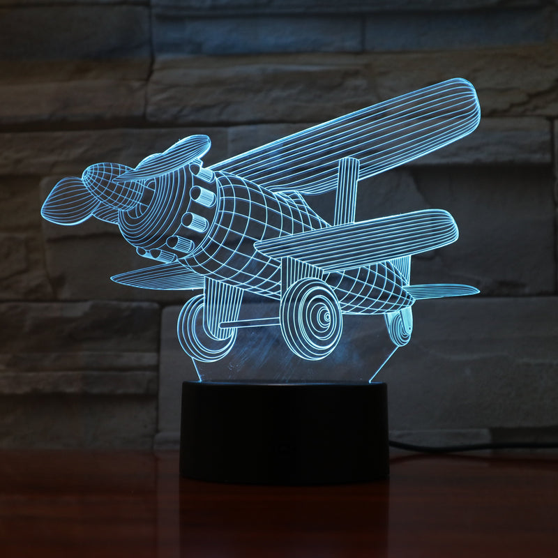 Plane - 3D Optical Illusion Lamp - carve-craftworks-llc