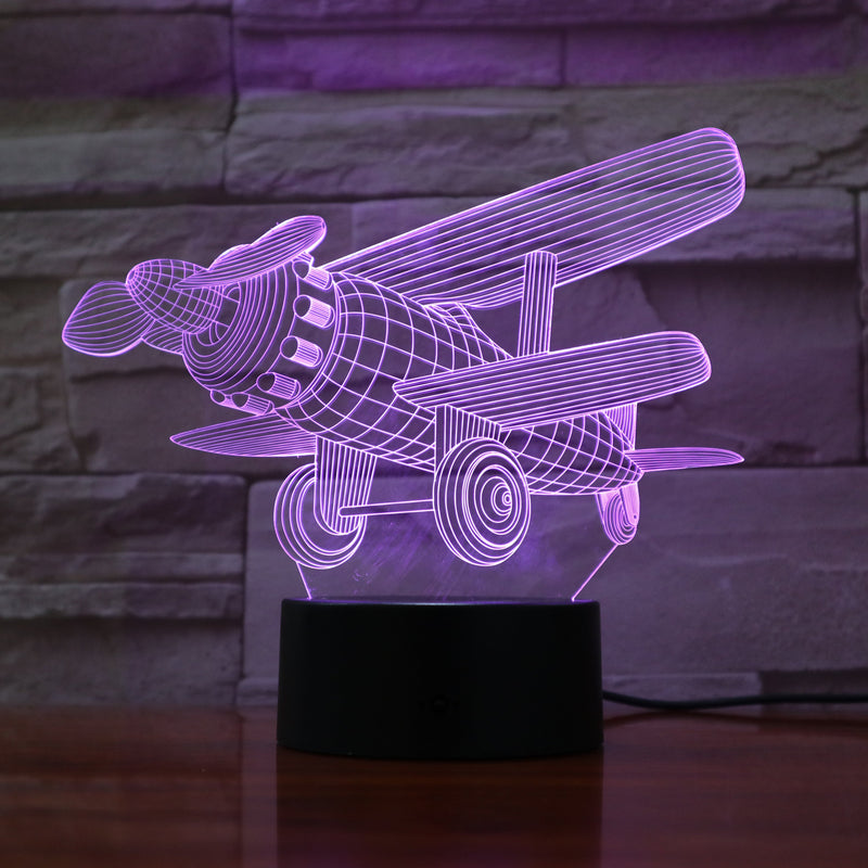Plane - 3D Optical Illusion Lamp - carve-craftworks-llc