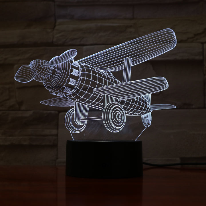 Plane - 3D Optical Illusion Lamp - carve-craftworks-llc