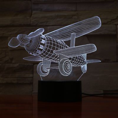 Plane - 3D Optical Illusion Lamp - carve-craftworks-llc