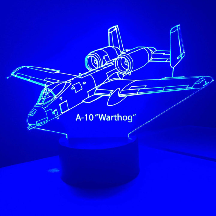 A-10 Warthog  v1 - 3D Optical Illusion Lamp - carve-craftworks-llc