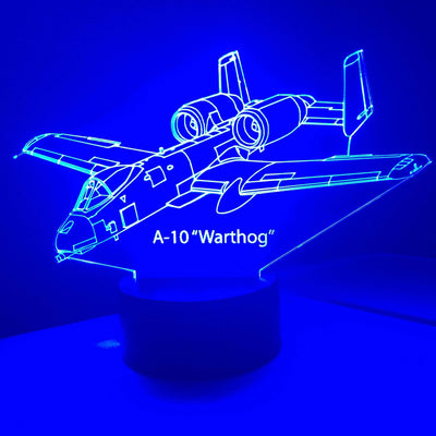 A-10 Warthog  v1 - 3D Optical Illusion Lamp - carve-craftworks-llc