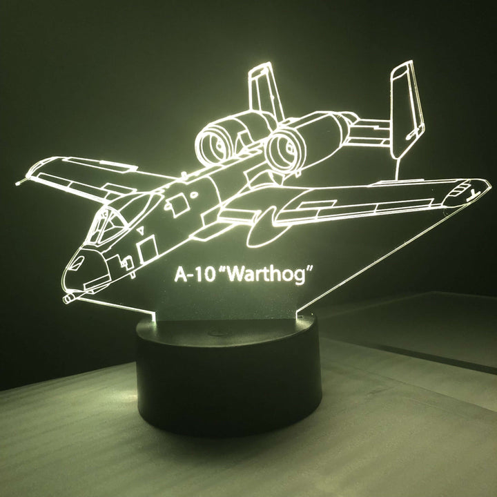 A-10 Warthog  v1 - 3D Optical Illusion Lamp - carve-craftworks-llc