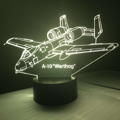 A-10 Warthog  v1 - 3D Optical Illusion Lamp - carve-craftworks-llc