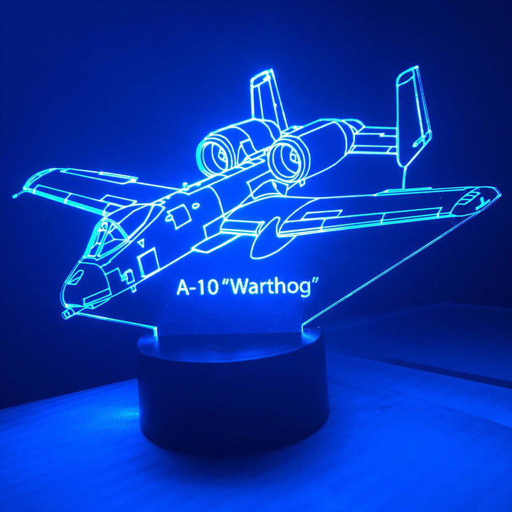 A-10 Warthog  v1 - 3D Optical Illusion Lamp - carve-craftworks-llc