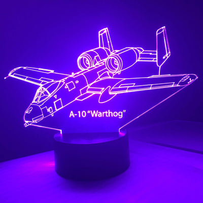 A-10 Warthog  v1 - 3D Optical Illusion Lamp - carve-craftworks-llc