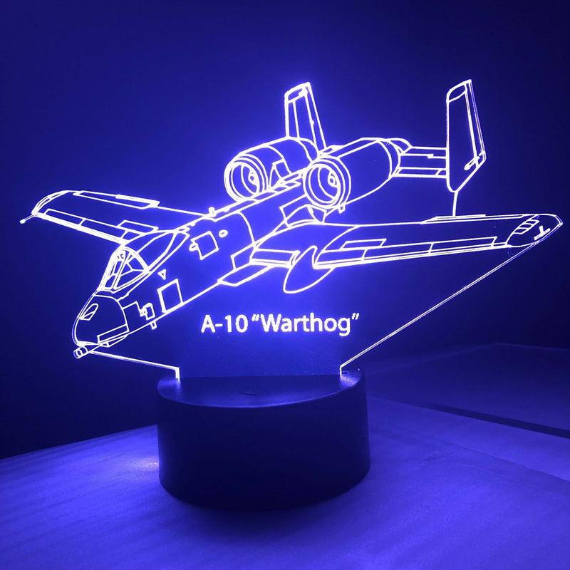 A-10 Warthog  v1 - 3D Optical Illusion Lamp - carve-craftworks-llc