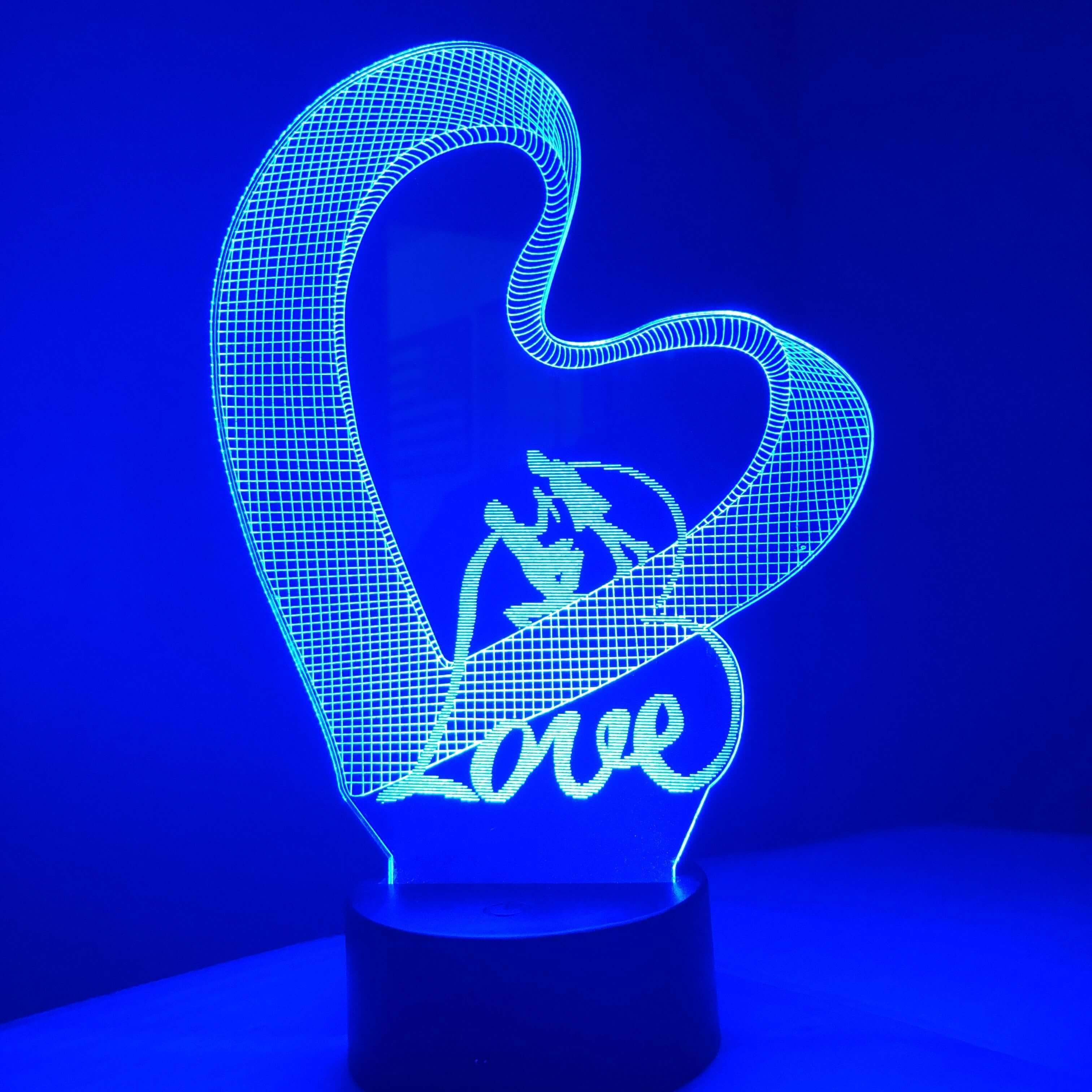 Love Proposal - 3D Optical Illusion Lamp – Carve Craftworks, LLC