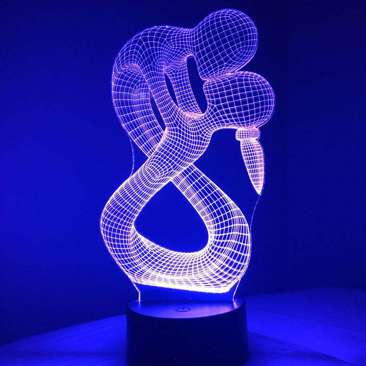 Embracing Silhouette - 3D Optical Illusion Lamp - carve-craftworks-llc