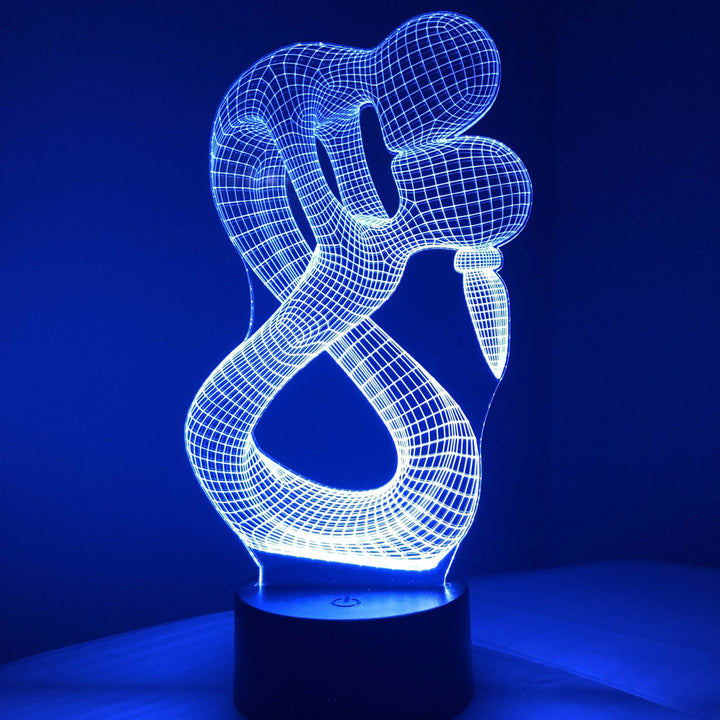 Embracing Silhouette - 3D Optical Illusion Lamp - carve-craftworks-llc