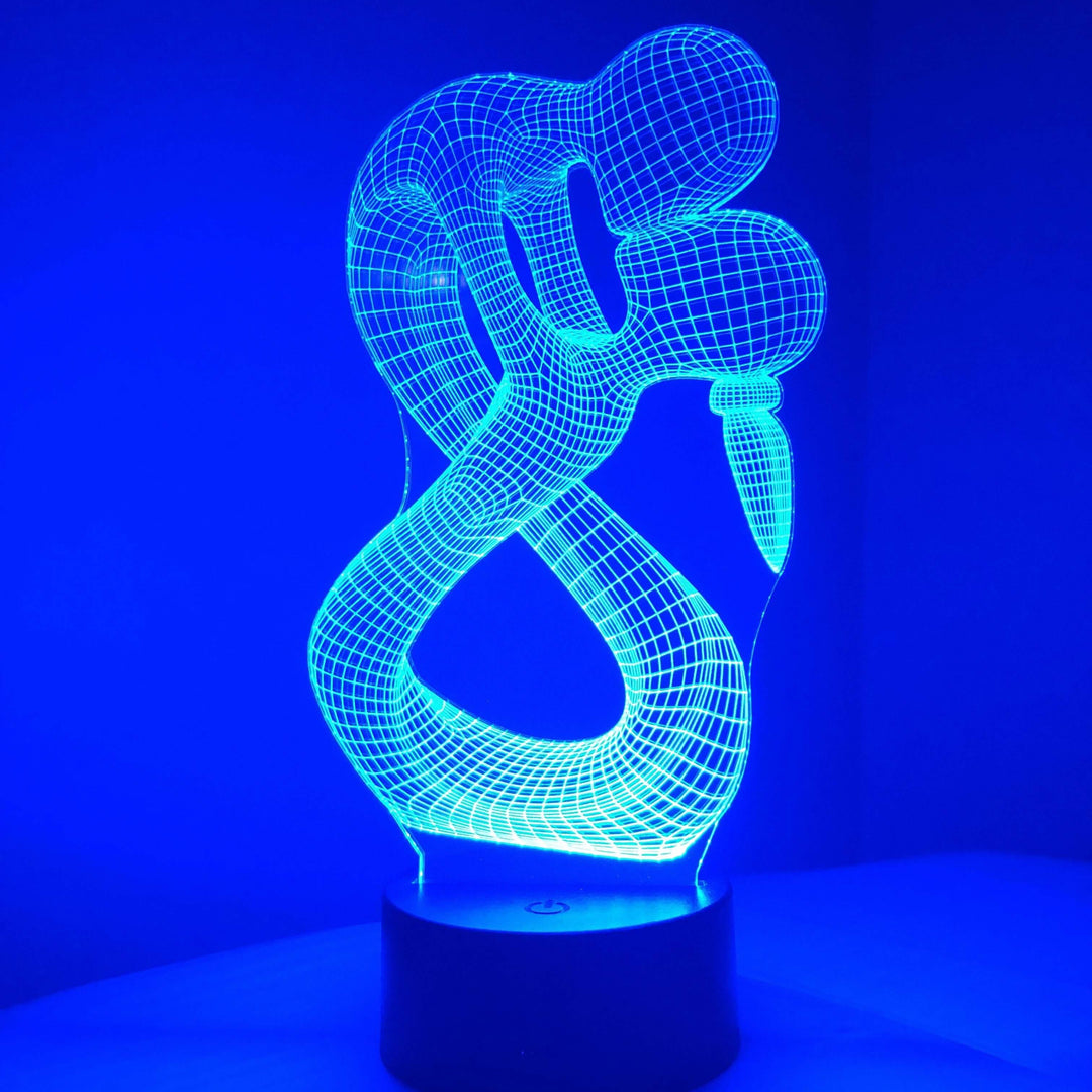 Embracing Silhouette - 3D Optical Illusion Lamp - carve-craftworks-llc
