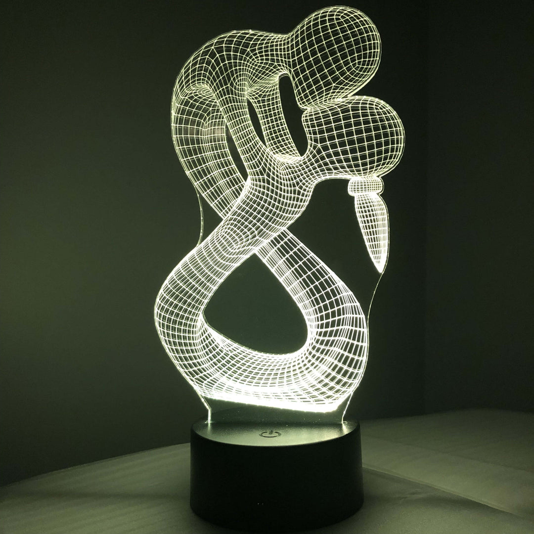 Embracing Silhouette - 3D Optical Illusion Lamp - carve-craftworks-llc