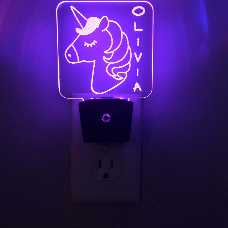 Add a name - Handcrafted Unicorn Night Light - carve-craftworks-llc