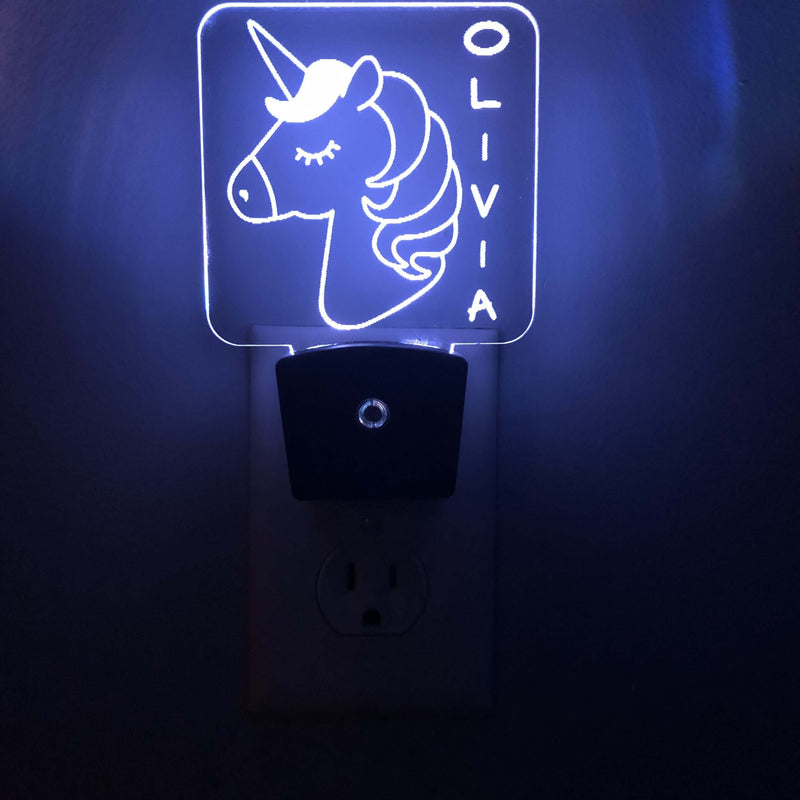 Add a name - Handcrafted Unicorn Night Light - carve-craftworks-llc