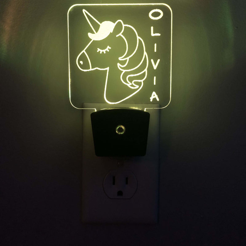 Add a name - Handcrafted Unicorn Night Light - carve-craftworks-llc