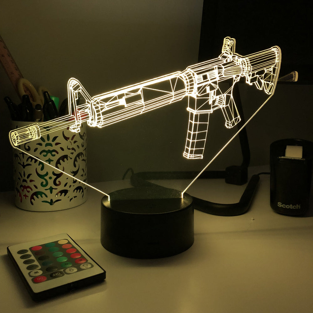 Rifle -15 - 3D Optical Illusion Lamp - carve-craftworks-llc