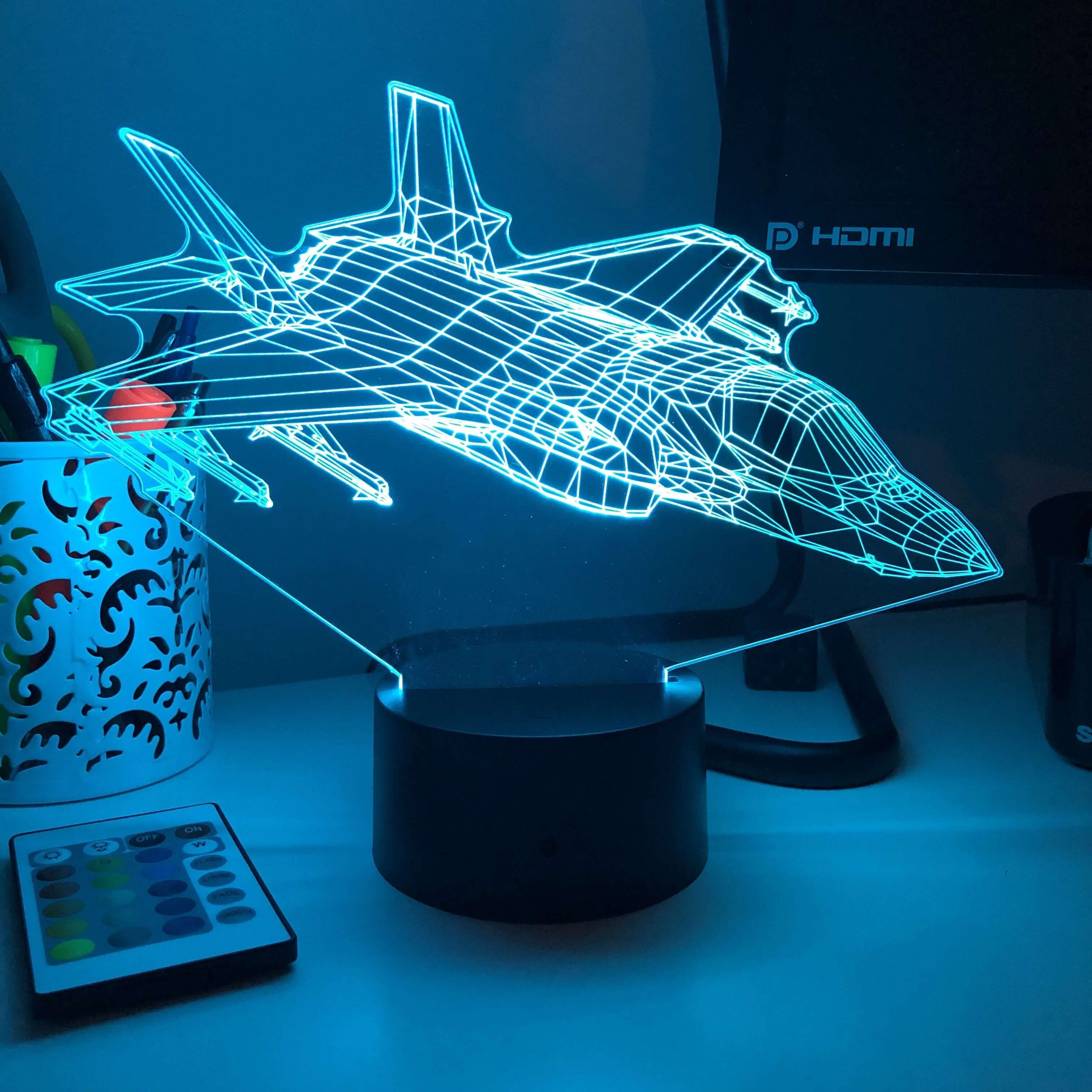 F-35 Lightning II Multi-Role Fighter Jet - 3D Optical Illusion