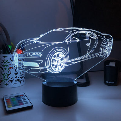 Sports Car 1 - 3D Optical Illusion Lamp - carve-craftworks-llc