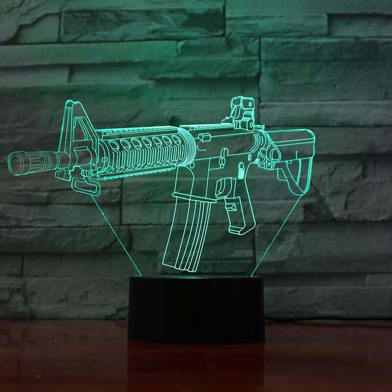 M4 Rifle - 3D Optical Illusion Lamp - carve-craftworks-llc