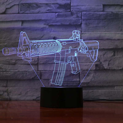 M4 Rifle - 3D Optical Illusion Lamp - carve-craftworks-llc