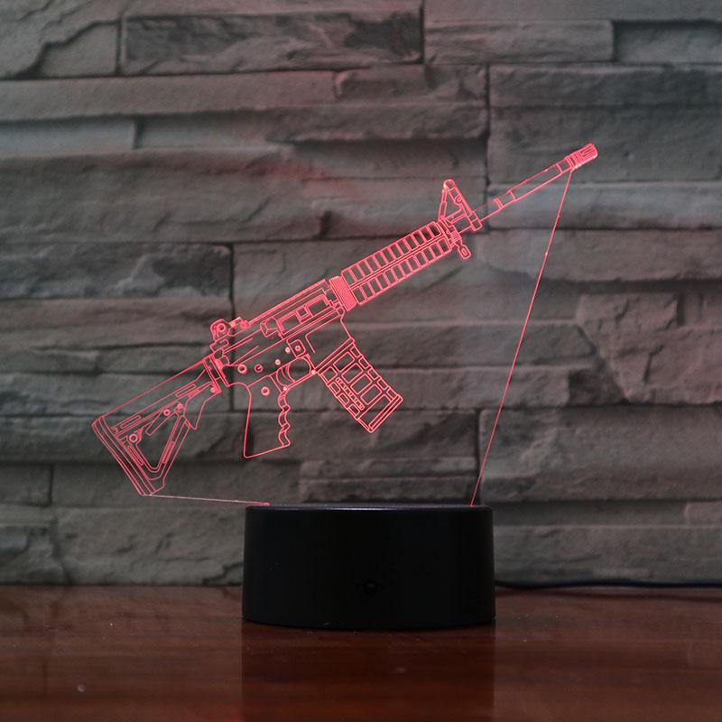 Rifle -15 Slanted - 3D Optical Illusion Lamp - carve-craftworks-llc