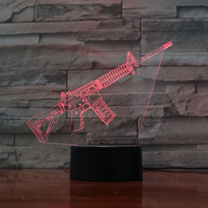 Rifle -15 Slanted - 3D Optical Illusion Lamp - carve-craftworks-llc
