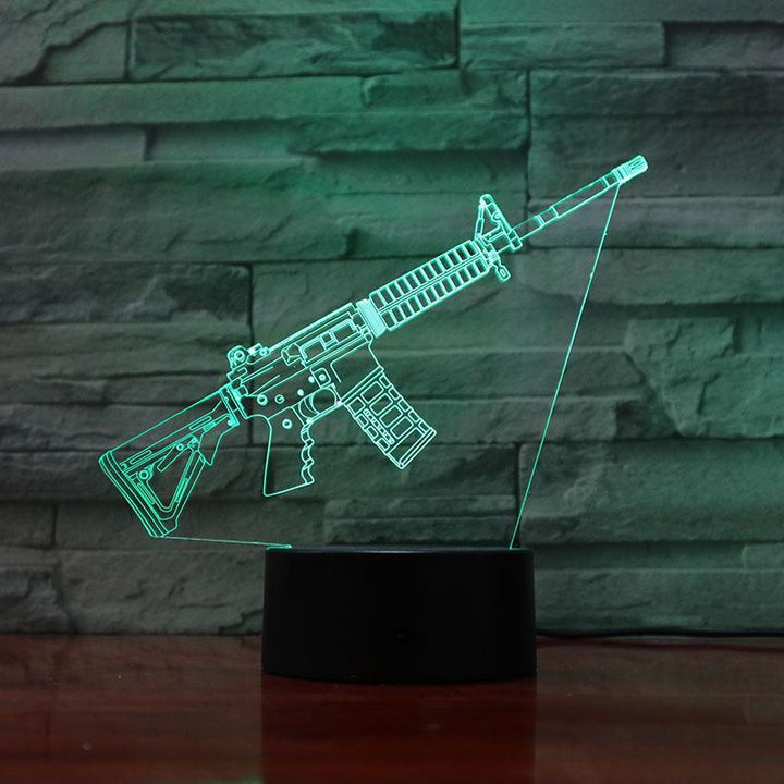 Rifle -15 Slanted - 3D Optical Illusion Lamp - carve-craftworks-llc