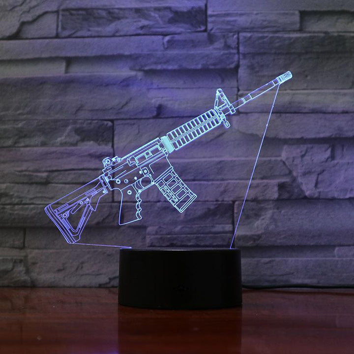 Rifle -15 Slanted - 3D Optical Illusion Lamp - carve-craftworks-llc