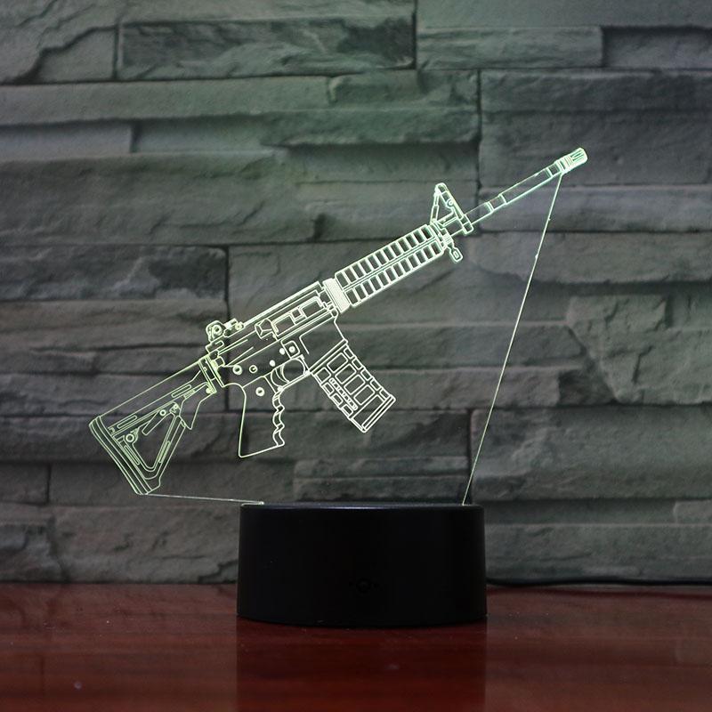 Rifle -15 Slanted - 3D Optical Illusion Lamp - carve-craftworks-llc