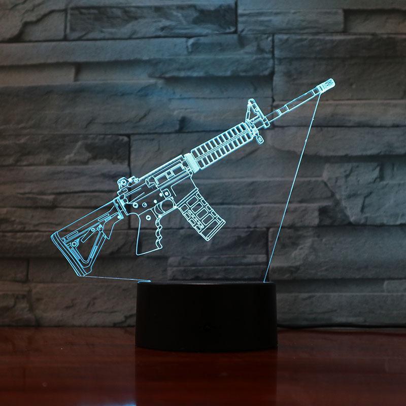 Rifle -15 Slanted - 3D Optical Illusion Lamp - carve-craftworks-llc