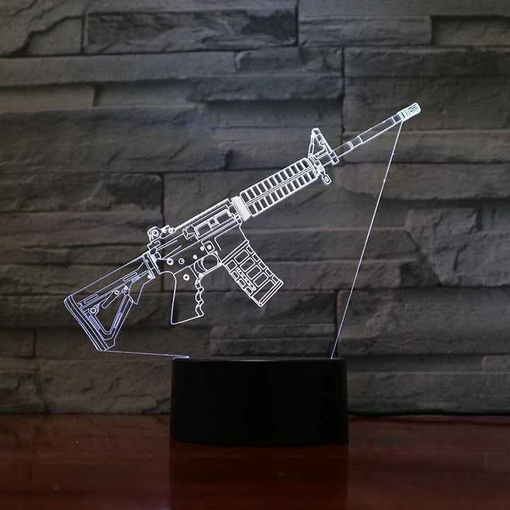 Rifle -15 Slanted - 3D Optical Illusion Lamp - carve-craftworks-llc
