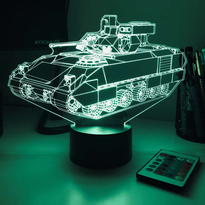 M2 Bradley IFV  - 3D Optical Illusion Lamp - carve-craftworks-llc
