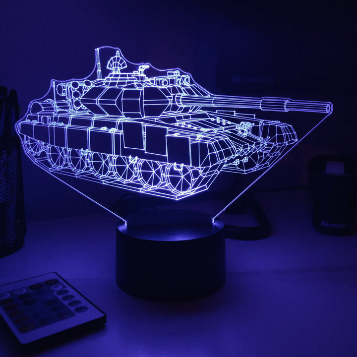 T-90 Main Battle Tank  - 3D Optical Illusion Lamp - carve-craftworks-llc
