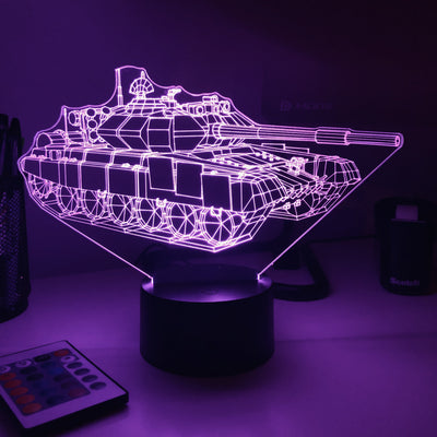 T-90 Main Battle Tank  - 3D Optical Illusion Lamp - carve-craftworks-llc