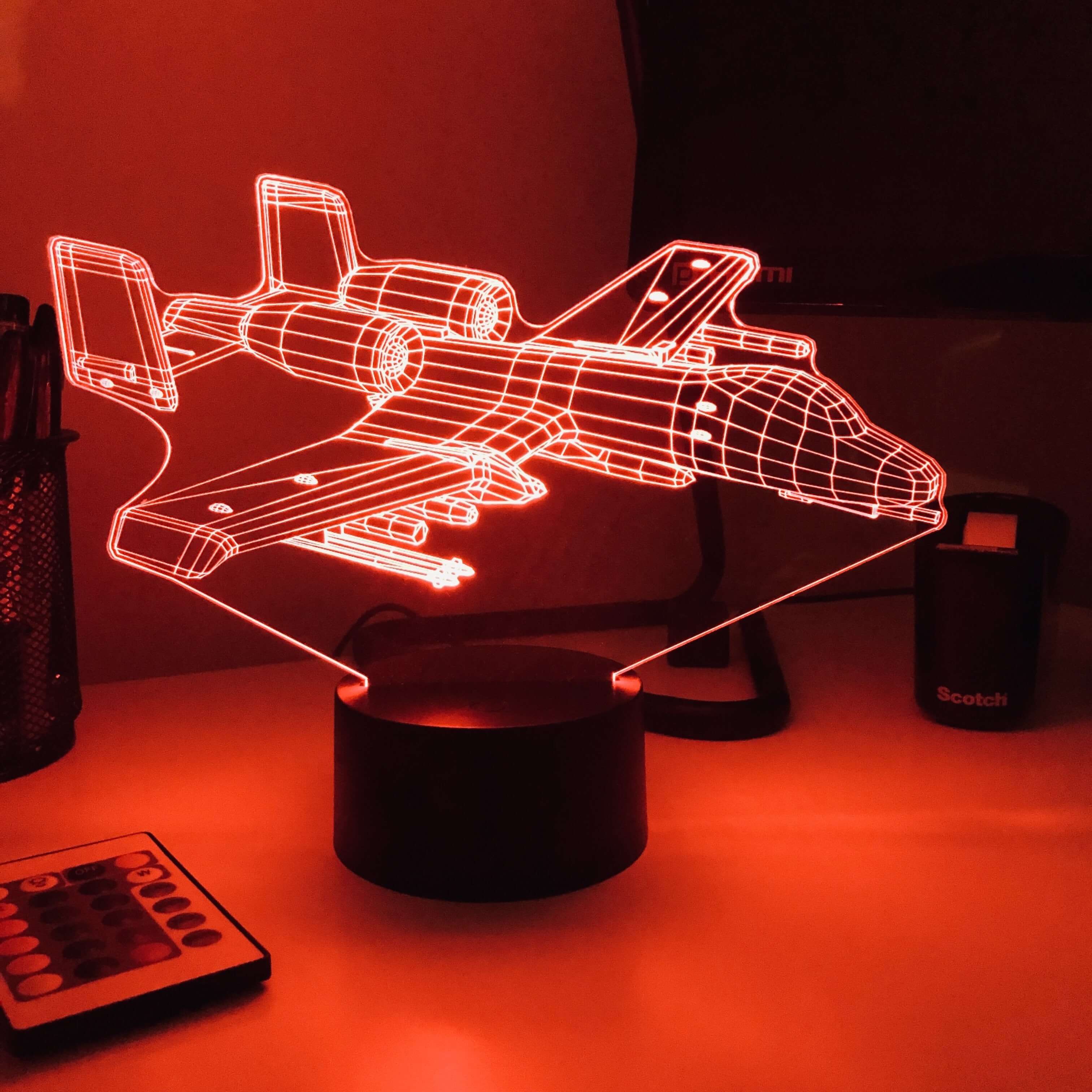 A-10 Warthog - 3D Optical Illusion Lamp – Carve Craftworks, LLC