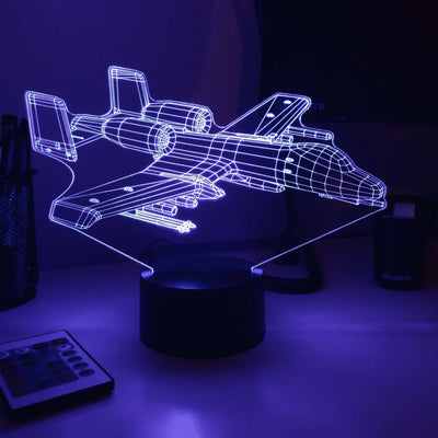 A-10 Warthog - 3D Optical Illusion Lamp - carve-craftworks-llc