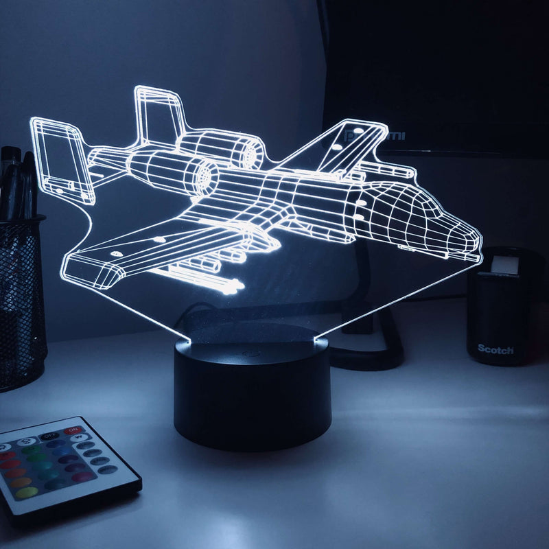 A-10 Warthog - 3D Optical Illusion Lamp - carve-craftworks-llc