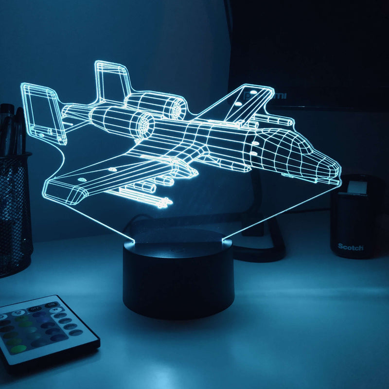 A-10 Warthog - 3D Optical Illusion Lamp - carve-craftworks-llc